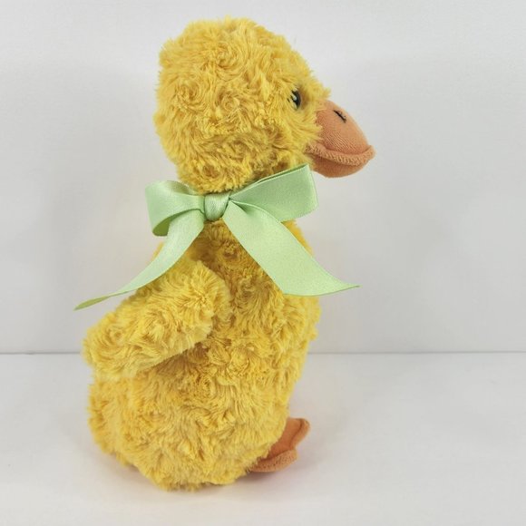 Hallmark Yellow Duck Plush Green Bow 11" Farm Animal Stuffed Toy Easter Spring - Picture 5 of 10